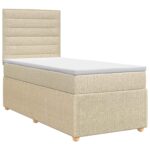 vidaXL Posteľ boxspring s matracom Krémová 80 x 200 cm Látka – Obrázok 2