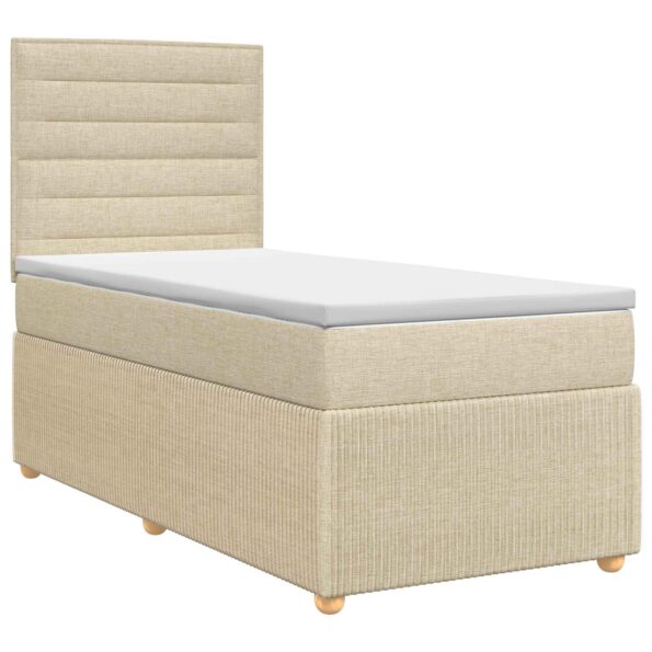 vidaXL Posteľ boxspring s matracom Krémová 80 x 200 cm Látka – Obrázok 2