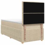 vidaXL Posteľ boxspring s matracom Krémová 80 x 200 cm Látka – Obrázok 8