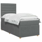 vidaXL Posteľ boxspring s matracom Tmavosivá 90 x 190 cm Látka – Obrázok 2