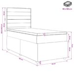 vidaXL Posteľ boxspring s matracom Sivohnedá 90 x 190 cm Látka – Obrázok 10