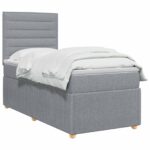 vidaXL Posteľ boxspring s matracom Svetlosivá 90 x 200 cm Látka – Obrázok 2