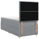 vidaXL Posteľ boxspring s matracom Svetlosivá 90 x 200 cm Látka – Obrázok 7