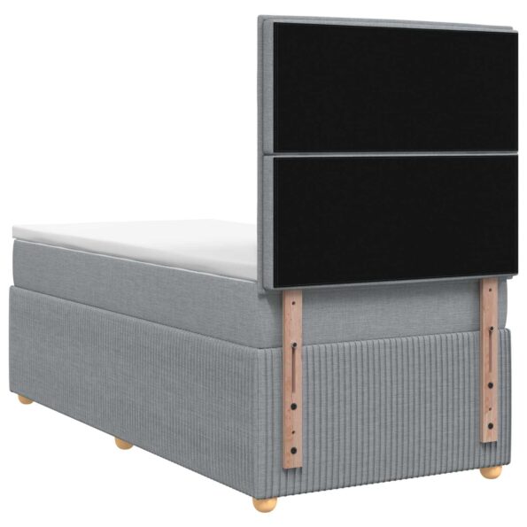 vidaXL Posteľ boxspring s matracom Svetlosivá 90 x 200 cm Látka – Obrázok 7