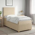 vidaXL Posteľ boxspring s matracom Krémová 90 x 200 cm Látka – Obrázok 11