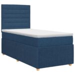 vidaXL Posteľ boxspring s matracom Modrá 100 x 200 cm Látka – Obrázok 2