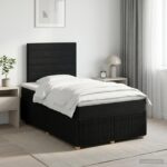 vidaXL Posteľ boxspring s matracom Čierna 120 x 190 cm Látka