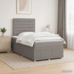 vidaXL Posteľ boxspring s matracom Sivohnedá 120 x 190 cm Látka – Obrázok 11
