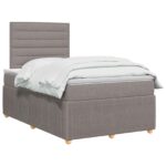 vidaXL Posteľ boxspring s matracom Sivohnedá 120 x 190 cm Látka – Obrázok 2
