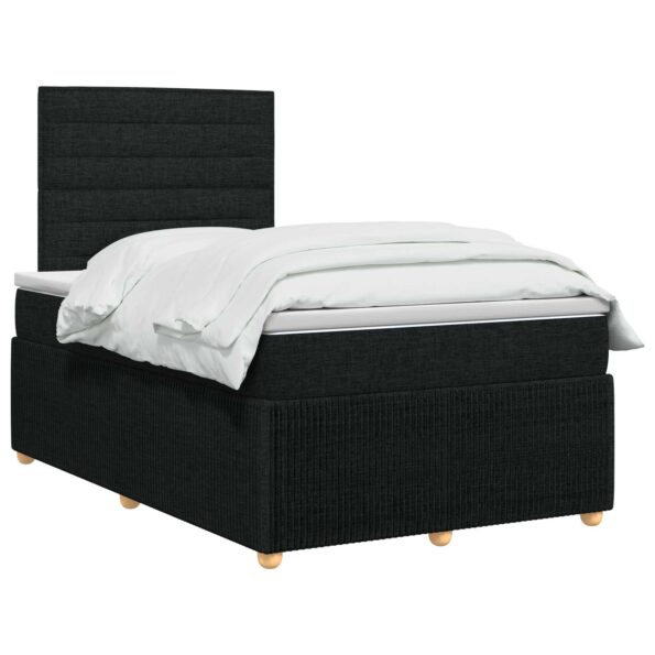 vidaXL Posteľ boxspring s matracom Čierna 120 x 200 cm Látka – Obrázok 2