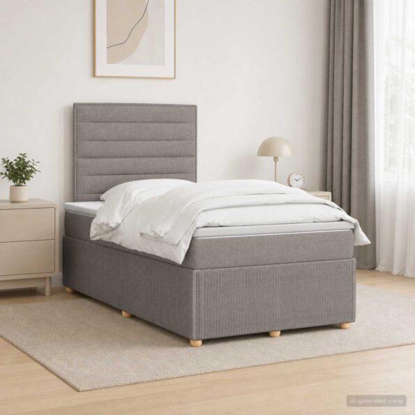 vidaXL Posteľ boxspring s matracom Sivohnedá 120 x 200 cm Látka – Obrázok 11