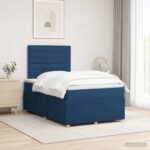 vidaXL Posteľ boxspring s matracom Modrá 120 x 200 cm Látka