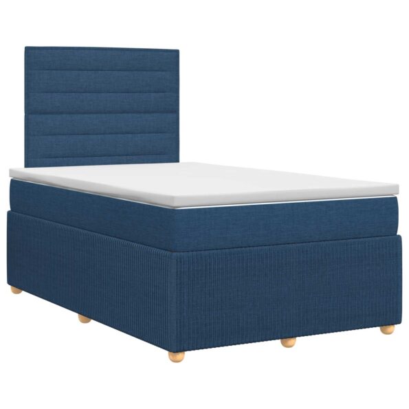vidaXL Posteľ boxspring s matracom Modrá 120 x 200 cm Látka – Obrázok 2