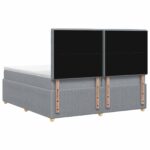 vidaXL Posteľ boxspring s matracom Svetlosivá 200 x 200 cm Látka – Obrázok 7