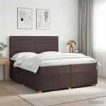 vidaXL Posteľ boxspring s matracom Tmavohnedá 200 x 200 cm Látka