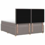 vidaXL Posteľ boxspring s matracom Sivohnedá 200 x 200 cm Látka – Obrázok 7