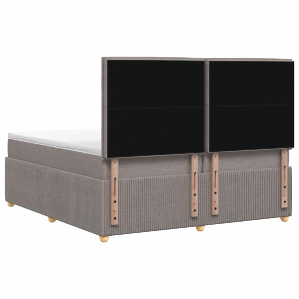 vidaXL Posteľ boxspring s matracom Sivohnedá 200 x 200 cm Látka – Obrázok 7