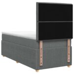 vidaXL Posteľ boxspring s matracom Tmavosivá Jednoduchý Látka – Obrázok 7