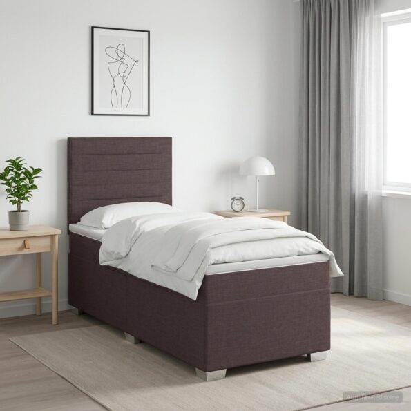vidaXL Posteľ boxspring s matracom Tmavohnedá 80 x 200 cm Látka – Obrázok 4