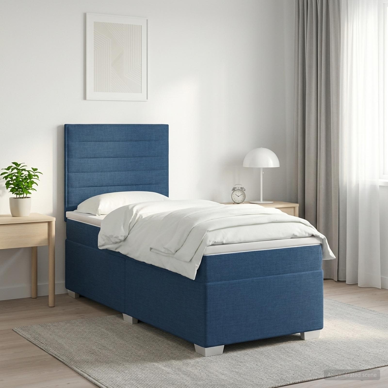 3454739_1.jpg vidaXL Posteľ boxspring s matracom Modrá 80 x 200 cm Látka – Obrázok 1