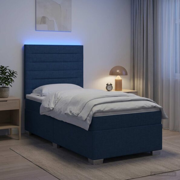 vidaXL Posteľ boxspring s matracom Modrá 80 x 200 cm Látka – Obrázok 4