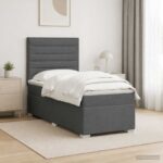 vidaXL Posteľ boxspring s matracom Tmavosivá 90 x 190 cm Látka