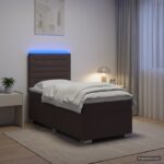 vidaXL Posteľ boxspring s matracom Tmavohnedá 90 x 190 cm Látka – Obrázok 13