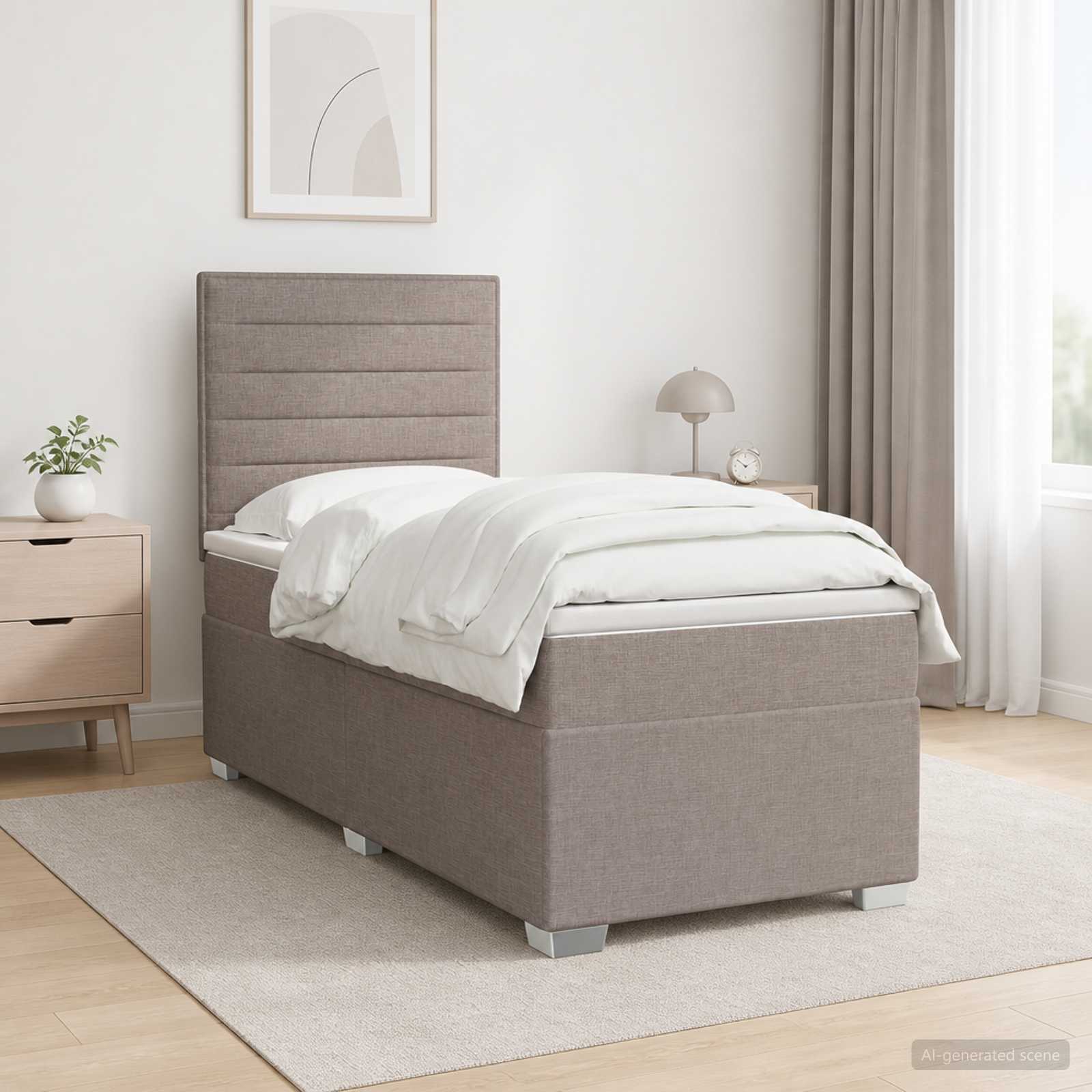3454758_1.jpg vidaXL Posteľ boxspring s matracom Sivohnedá 90 x 190 cm Látka – Obrázok 1