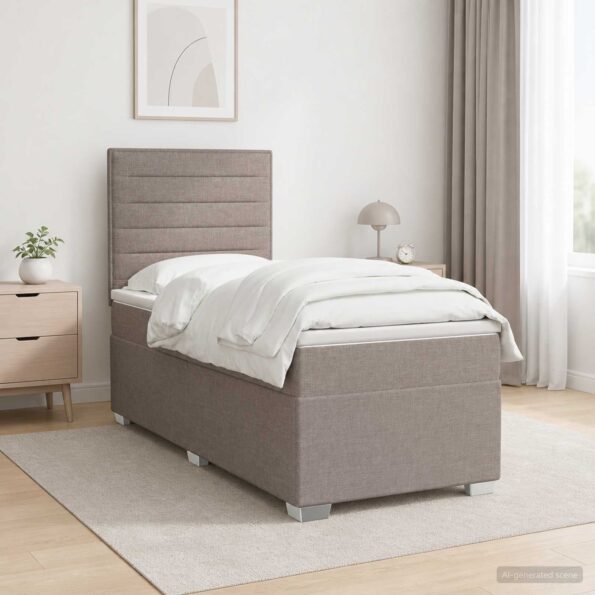 vidaXL Posteľ boxspring s matracom Sivohnedá 90 x 200 cm Látka – Obrázok 12