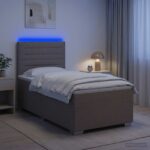vidaXL Posteľ boxspring s matracom Sivohnedá 90 x 200 cm Látka – Obrázok 13