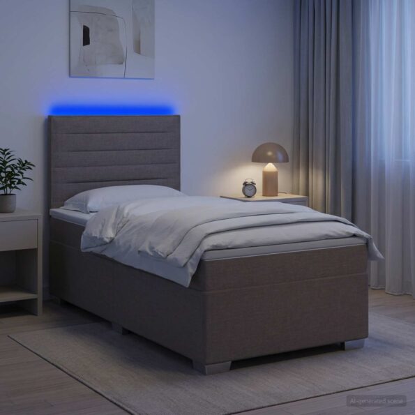 vidaXL Posteľ boxspring s matracom Sivohnedá 90 x 200 cm Látka – Obrázok 13