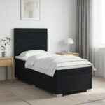 vidaXL Posteľ boxspring s matracom Čierna 100 x 200 cm Látka