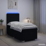 vidaXL Posteľ boxspring s matracom Čierna 100 x 200 cm Látka – Obrázok 4