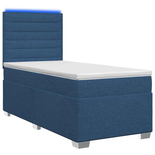 vidaXL Posteľ boxspring s matracom Modrá 100 x 200 cm Látka – Obrázok 2