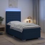 vidaXL Posteľ boxspring s matracom Modrá 100 x 200 cm Látka – Obrázok 4