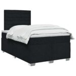 vidaXL Posteľ boxspring s matracom Čierna 120 x 190 cm Látka – Obrázok 2