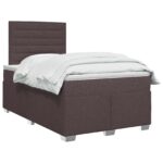 vidaXL Posteľ boxspring s matracom Tmavohnedá 120 x 190 cm Látka – Obrázok 2