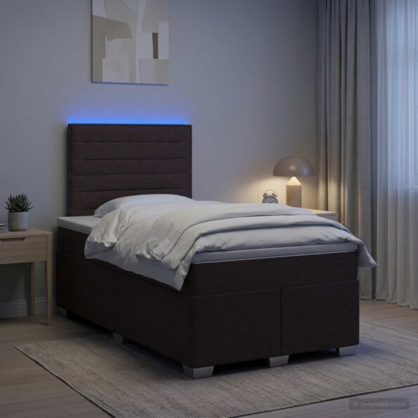 vidaXL Posteľ boxspring s matracom Tmavohnedá 120 x 190 cm Látka – Obrázok 13