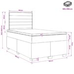 vidaXL Posteľ boxspring s matracom Sivohnedá 120 x 190 cm Látka – Obrázok 11