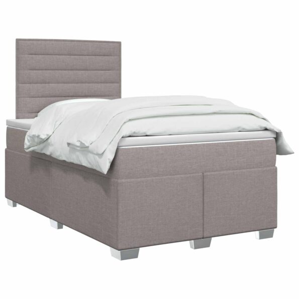 vidaXL Posteľ boxspring s matracom Sivohnedá 120 x 190 cm Látka – Obrázok 2