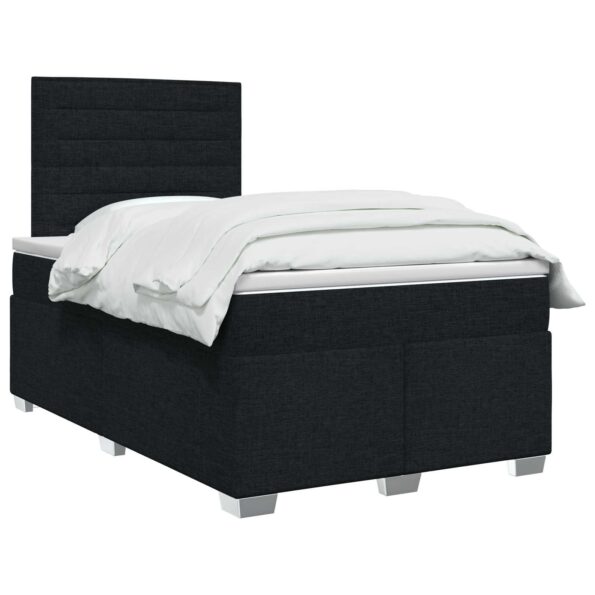 vidaXL Posteľ boxspring s matracom Čierna 120 x 200 cm Látka – Obrázok 2