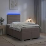 vidaXL Posteľ boxspring s matracom Sivohnedá 120 x 200 cm Látka