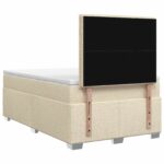 vidaXL Posteľ boxspring s matracom Krémová 120 x 200 cm Látka – Obrázok 7