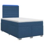 vidaXL Posteľ boxspring s matracom Modrá 120 x 200 cm Látka – Obrázok 2