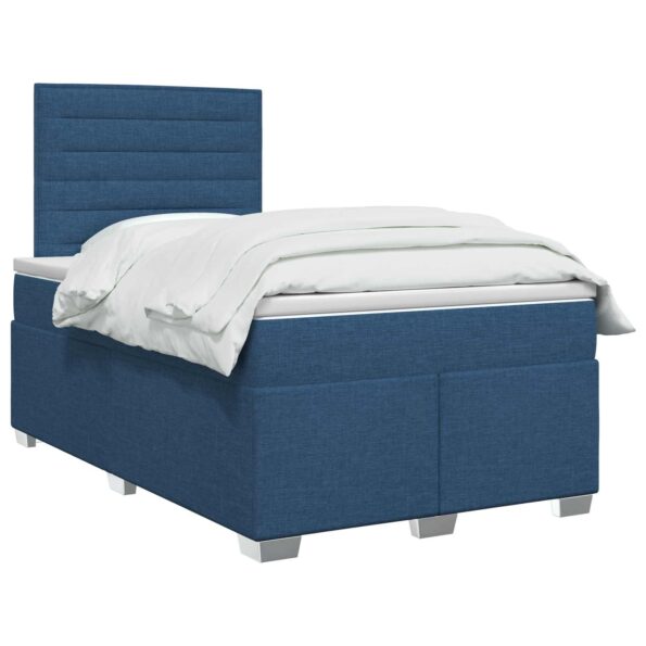 vidaXL Posteľ boxspring s matracom Modrá 120 x 200 cm Látka – Obrázok 3