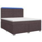 vidaXL Posteľ boxspring s matracom Tmavohnedá 140 x 190 cm Látka – Obrázok 2