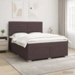 vidaXL Posteľ boxspring s matracom Tmavohnedá 160 x 200 cm Látka