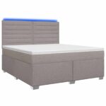 vidaXL Posteľ boxspring s matracom Sivohnedá 160 x 200 cm Látka – Obrázok 2