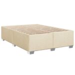 vidaXL Posteľ boxspring s matracom Krémová 160 x 200 cm Látka – Obrázok 5