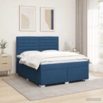vidaXL Posteľ boxspring s matracom Modrá 160 x 200 cm Látka – Obrázok 4